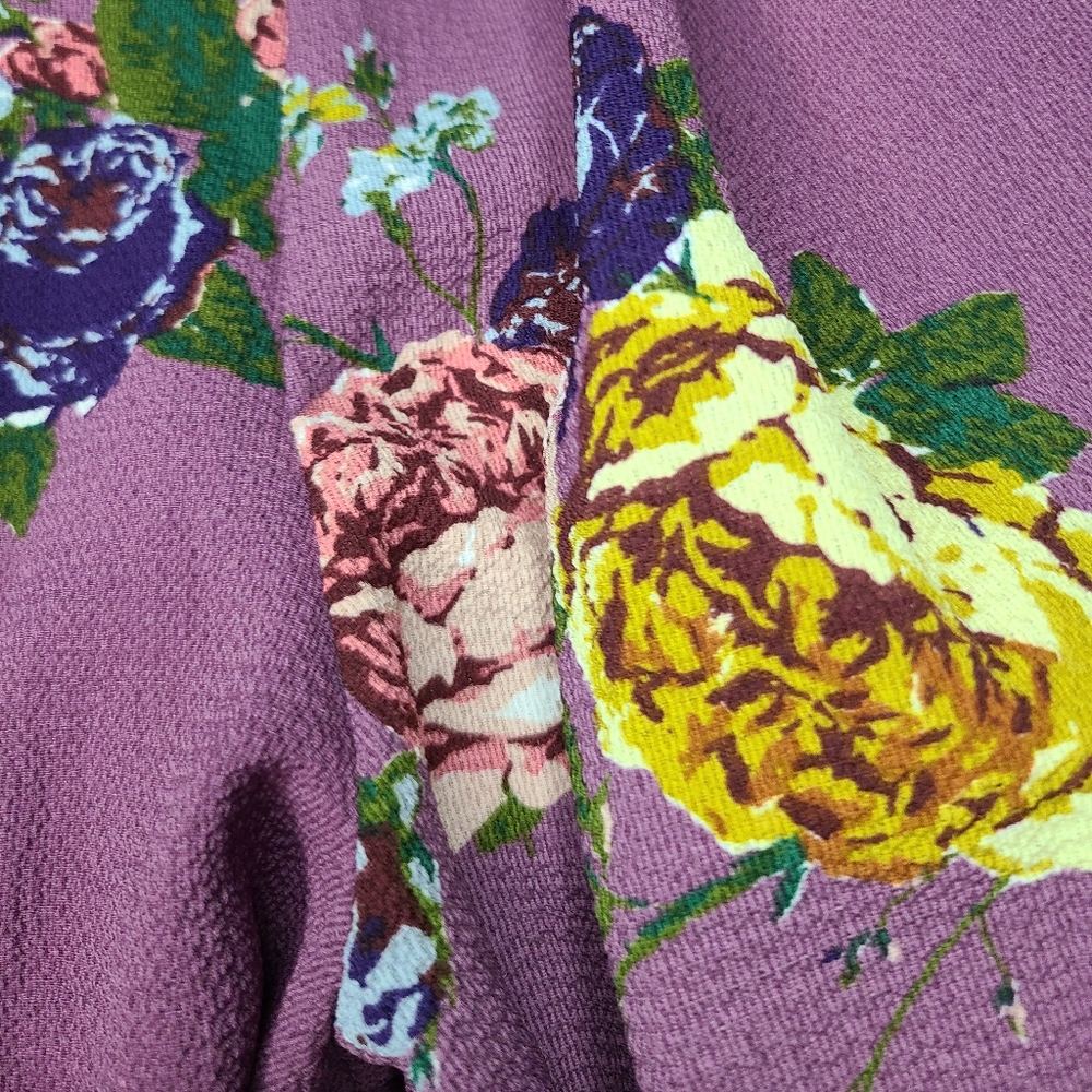 Purple Floral Romper - Love at First Sight - Med - Picture 3 of 4